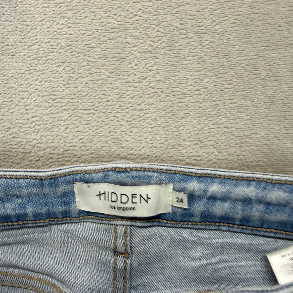Hidden Los Angeles Jeans Women's 24 Zoey Mom Fit Light Blue Hi Rise Straight Leg